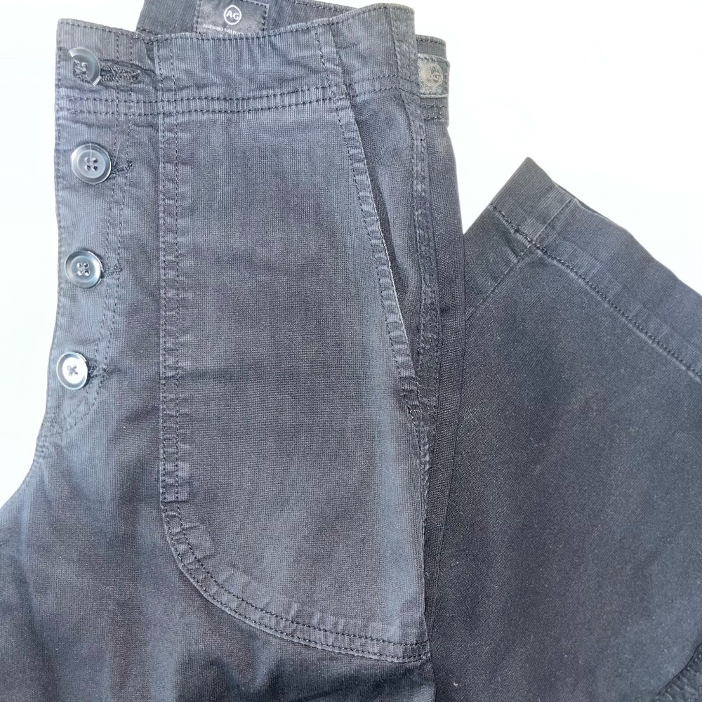 AG Washed Black Cord Etta Wide Leg Crop